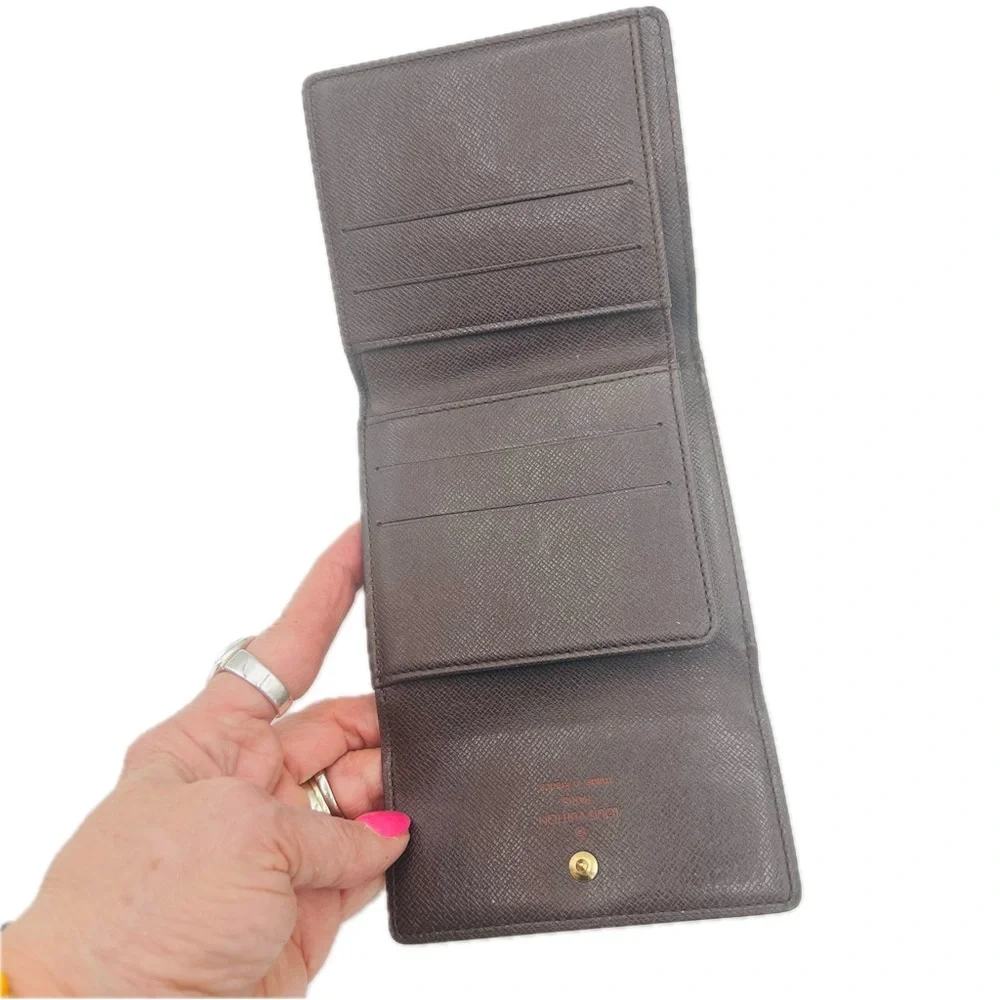 LOUIS VUITTON Damier Ebene Elise Compact Wallet Vintage 2000, Unisex, Authentic